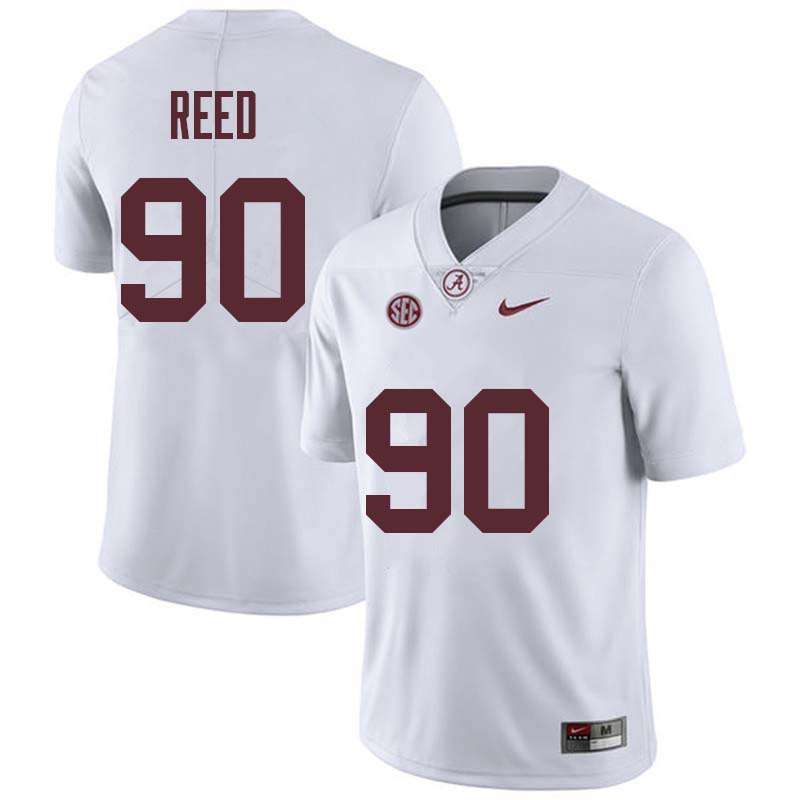 Men #90 Jarran Reed Alabama Crimson Tide College Football Jerseys Sale-White